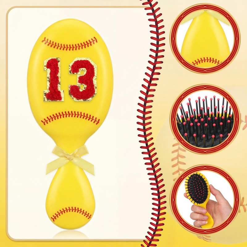 10 Set Softball Mini Detangler Brush Bristles Plastic Detangling Brush