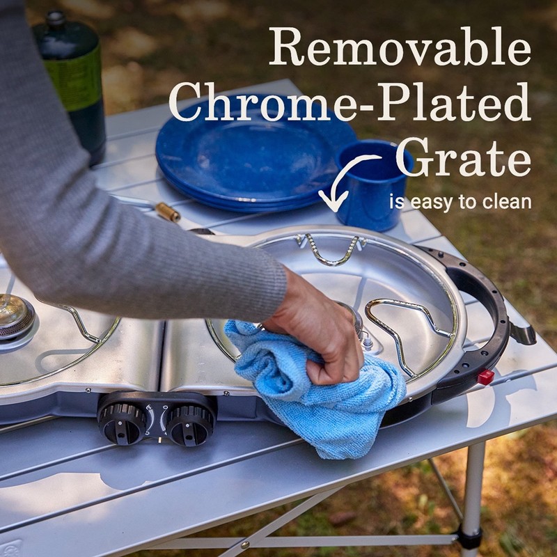 Coleman Fold ‘N Go 2-Burner Propane Stove, Dual Adjustable Burners