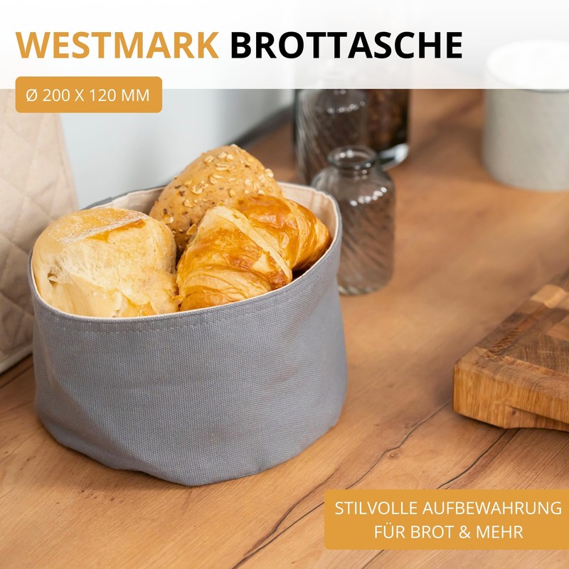 Westmark Round Bread Bag - Fabric Bread Basket for Bread,