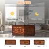 Alarm Clock, Desktop, Digital, Multi-functional, Wood, Qi Wireless Charger, Snooze,