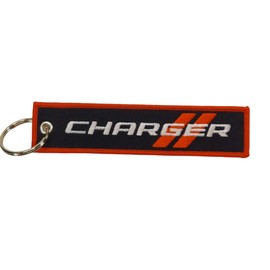 Detroit Shirt Company Dodge Charger Logo embroidered Twill Keychain 5" x 1" | Charger logo front, Classic Dodge Rhombus logo back