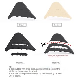 SooGree - Insertos reutilizables para rellenar los dedos del pie, insertos demasiado grandes para mujeres y hombres, zapatos planos (2 pares)