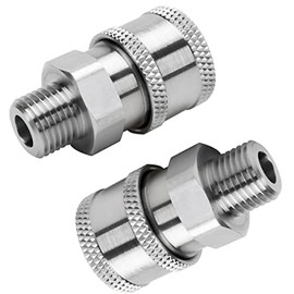 Beduan Pressure Washer Fitting 304 Stainless Steel 3/8" NPT Male Quick Connector Coupler Socket Adapter, 5000 PSI (Pack of 2)