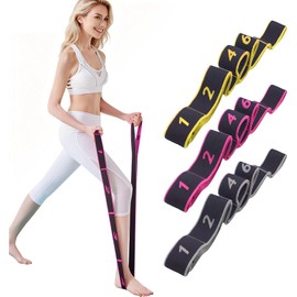 Correa Elástica para Yoga, Set de 3 Banda Elastica Musculacion Fitness de Entrenamiento, Bandas de Resistencia para Ejercicio, para Fisioterapia, Ejercicio de Danza y Gimnasia y Pilates
