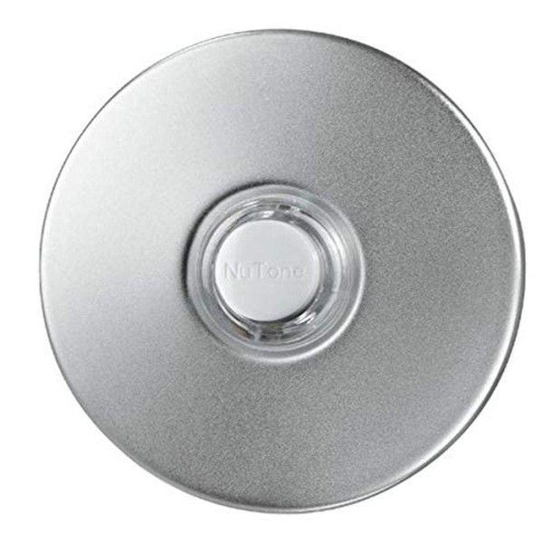 Broan-NuTone PB41LSN Doorbell Kit, Lighted Round Stucco Pushbutton for Home, 2.5" Diameter, Satin Nickel
