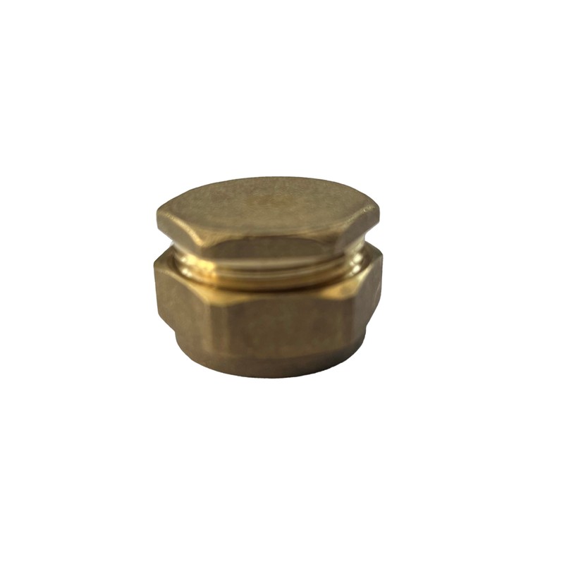 WRAS 22mm Brass Compression Stop End Blank Cap for Copper