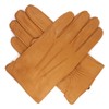Harssidanzar Leather Gloves For Mens Comfort Cashmere Lined Gloves GMUK006,Tan,