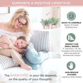 KOYAIRE Motivational Desk Plant Set of 3 - Rose Gold Desk Accessories for Women