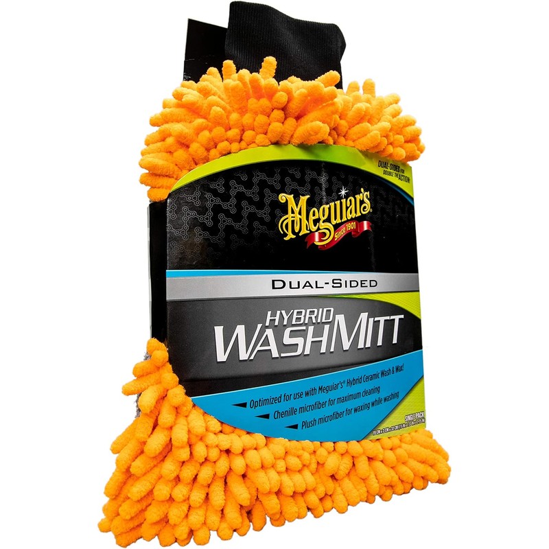 Meguiar's Hybrid Wash Mitt, Dual Sided for Washing and Waxing