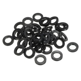 PATIKIL M7 Rubber Washers Rubber Seal Round 100 Pieces 7 mm ID 12 mm OD 3 mm Thick Flat Washers Set Sealing Rubber for Tap Pipe Mounting Screw, Black