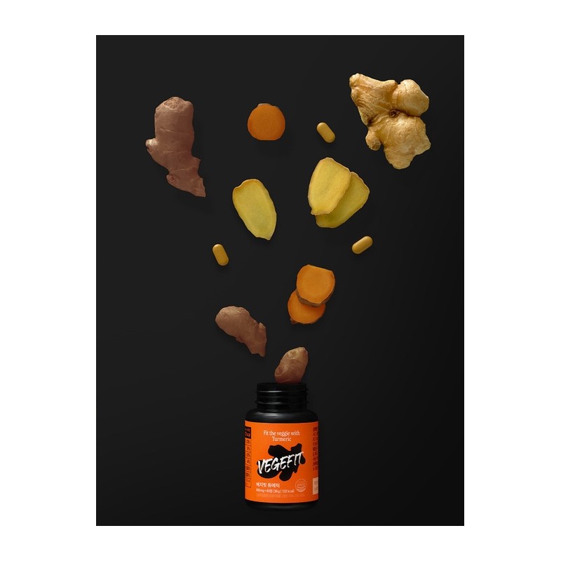 Vegefit Tumeric Turmeric Ginger Vitamin D Selenium Zinc (60 tablets,