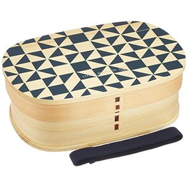 Showa L/B 76793 New Wappa Lunch Box, Mosaic, Navy, Wood, 26.9 fl oz (760 ml), Divider Included