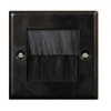 electrosmart Black Single Gang Brush Strip Wallplate/Wall Plate/Faceplate Cable Tidy