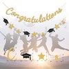 Vofrise Congratulations Banner Gold Graduation Decorations Class of 2025 Prestrung
