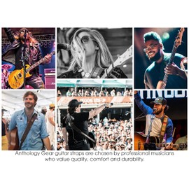 Anthology Gear Full Grain Leather Guitar Strap - For Electric and Bass Guitar No Quarter