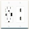 RiteAV HDMI Wall Plate 2 Port - USB A+C Charger
