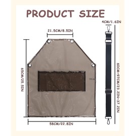 MIKI WELL Hair Stylis Apron for Salon Barber Cross-back Hairdresser Waterproof Work Apron With 3 Pockets (22.8” W 25.5” L)(black+black webbing)