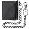 Chain Wallets for men Biker Chains Top-Grain Cow Leather Trifold