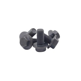 (5pcs) BelMetric M12X1.5X25 Metric Hardened Fine Thread Hex Head Flange Bolt, DIN 6921, Class 10.9, Black Finish, BFD12X1.5X25BLK-5