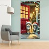 Saoplasa Christmas Door Cover with Cats 71 x 35 Inch