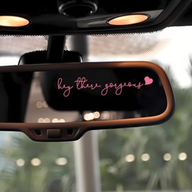 3X Hey There Car Mirror Decal, Rearview Mirror Decal, Car Mirror Accessories, Rearview Mirror Accessories, Laptop Decals, Cute Car Stickers Solmamz (Pink)