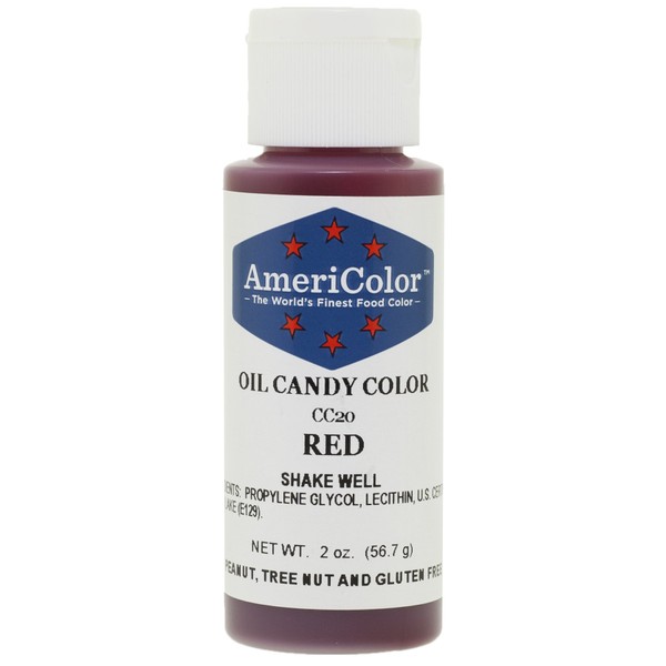 Americolor Candy Oil Food Color, 2-Ounce, Red