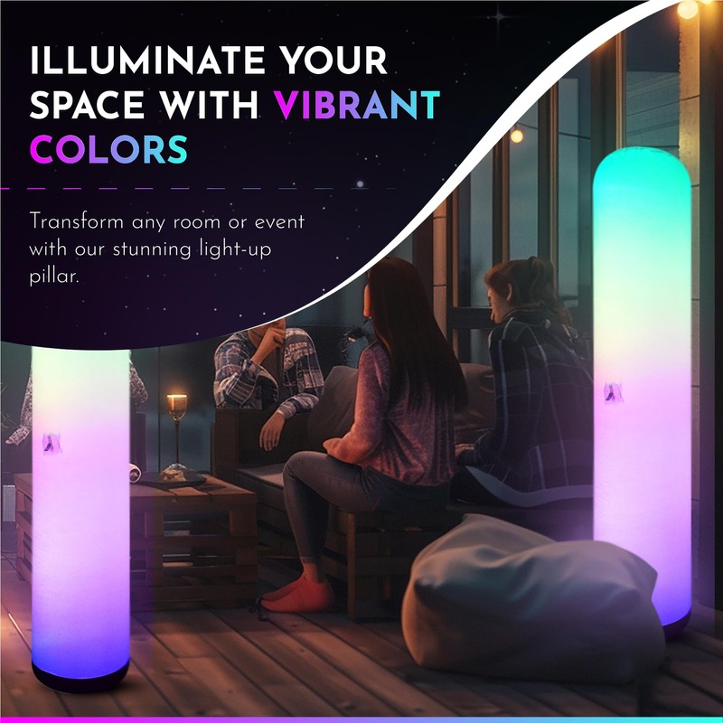 Inflatable Color Changing Column 8' x 18", Sand Bag Base,