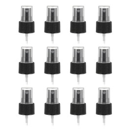 uxcell 12 Pcs Black Spray Top, 24/410 Fine Mist Sprayer Reusable Replacement Spray Bottle Pump Stripe Plastic Top for Essential Oil Hair and Body Sprays Bottle