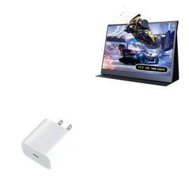BoxWave Charger Compatible with BEDAIL Gaming Portable Monitor (17.3 in) - PD GAN miniCube (30W), 30W Tiny PD GAN Type-C Wall Charger - Winter White