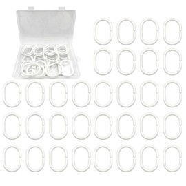 36Pcs Plastic Shower Curtain Rings White Shower Curtain Hooks for Bathroom Shower Rods