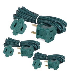 Leymays Green Extension Cord 6 FT - 2 Prong Outdoor Extension Cord for Christmas Decorations Lights(Non-Polarized, Small Plug)