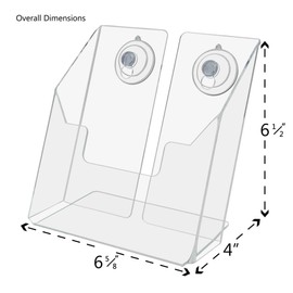Marketing Holders 6âW Brochure Holder w/Suction Cups Pack of 12 Pamphlets Menu Tri Fold Organizer Countertop Maps Catalog Handout Bifold Booklets