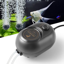 FEDOUR 2.5W 4W 6W Aquarium Air Pump, Powerful Adjustable Fish Tank Oxygen Pump for up to 1200Litres Fish and Turtle Tank, Quiet Aquarium Air Bubbler (4W for up to 600L)