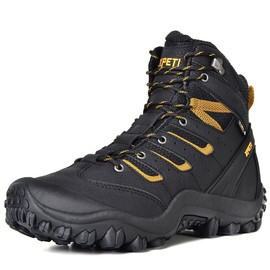 Manfen Men’s LNT Waterproof Hiking Boots Outdoor Lightweight Ankle Walking Boot Black Size 9
