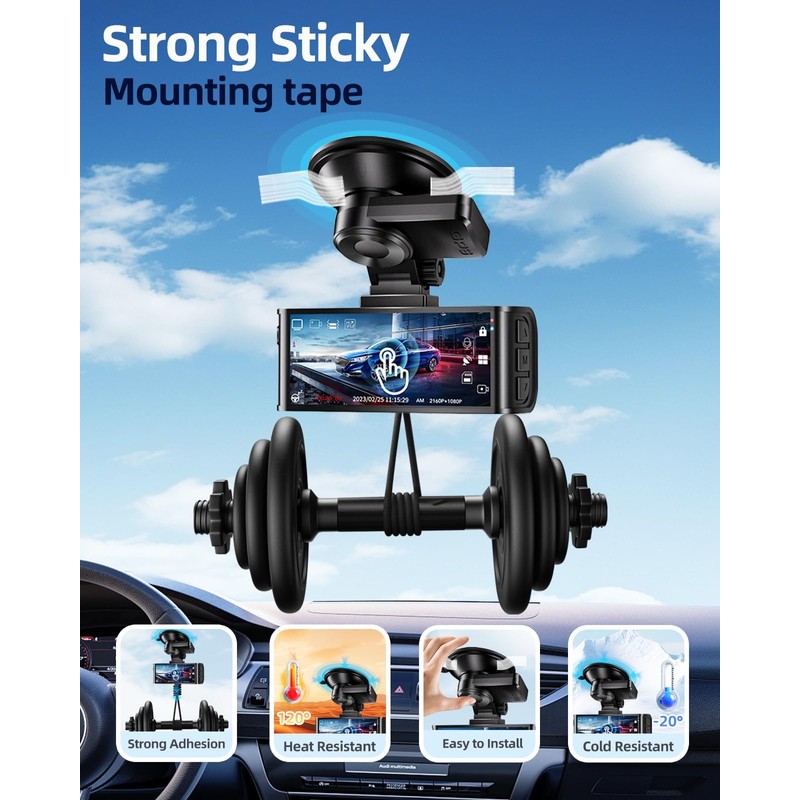 Double Sided Adhesive Sticky Pads for Dash Cam 4PCS, 2.83"