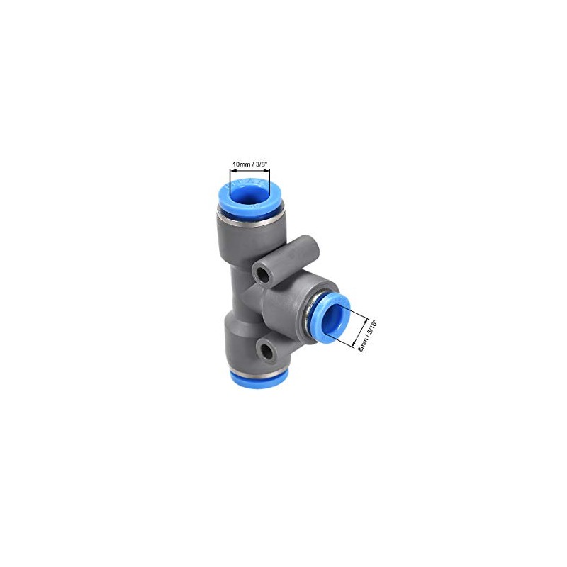 sourcing map Push to Connect Fittings T Type Tee Tube