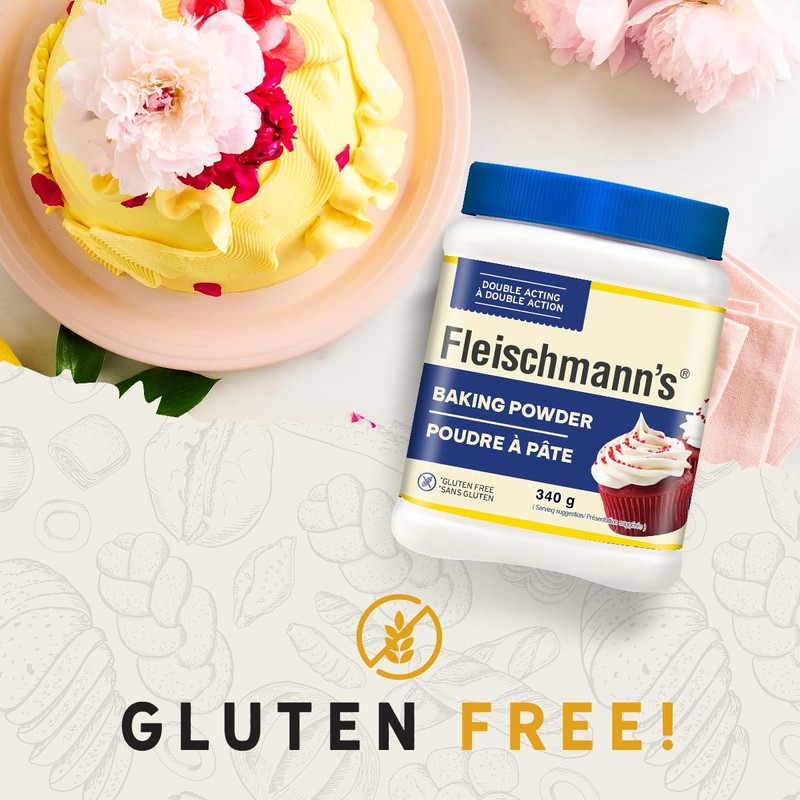 Fleischmann's Double Acting Baking Powder Gluten Free 340g {Imported from