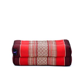 Leewadee Meditation Cushion Yoga Cushion Yoga Block Yoga Accessories Yoga Block Yoga Cushion Ecological Natural Product Thai Pillow Neck Pillow Kapok, 35 x 18 x 12 cm, Red