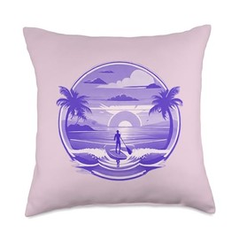 Enjoy SUP Stand Up Paddle Sport Surfboard Board Enjoy SUP Boat Sunset Stand Up Paddle Board Throw Pillow, 18x18, Multicolor