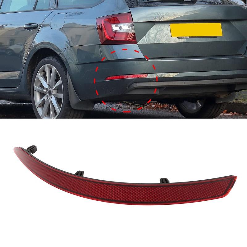 Keenso Rear Bumper Reflector Clear Visibility Rounded Edges Shockproof Replacement