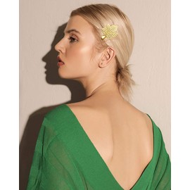 inSowni 30 Pack/15 Pairs Gold Metal Alligator Hair Clips Barrettes Bobby Pins Leaf Flower Butterfly Decorative Accessories for Women Girls