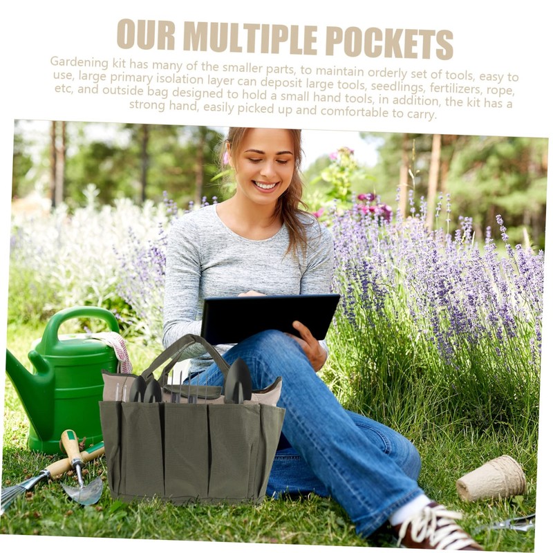 Operitacx Gartenset Gartentaschen Werkzeugtasche Gartengeräte Aufbewahrungstasche Gartengeräte Werkzeugsets Werkzeuge Oxford