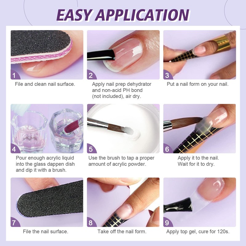 SAVILAND Acrylic Nail Kit Starter Set: Clear Acrylic Powder and