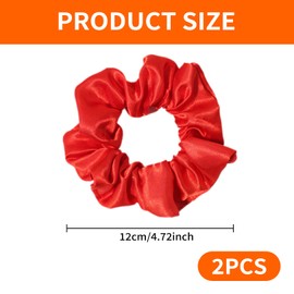2 Pcs Velvet Scrunchies,Scrunchie for Women Soft Jersey Fabric Hair Scrunchie for Girls Bobble Elastic Hair Band Scrunchies Elastic Spring Ponytail Holder Bobbles Accessories,for Women Girls(Red)