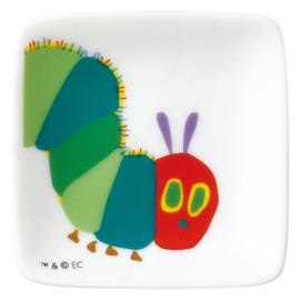 逸品社 「 はらぺこあおむし 」 こども食器 プチ 角 小皿 プレート 皿 5.5cm あおむし 807526 レッド