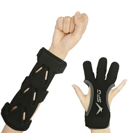 GRSECPO Archery Arm Guard, Adjustable Protective 3-Strap, Bow Armguard, Adult Unisex Arm Guards, 2 Pack