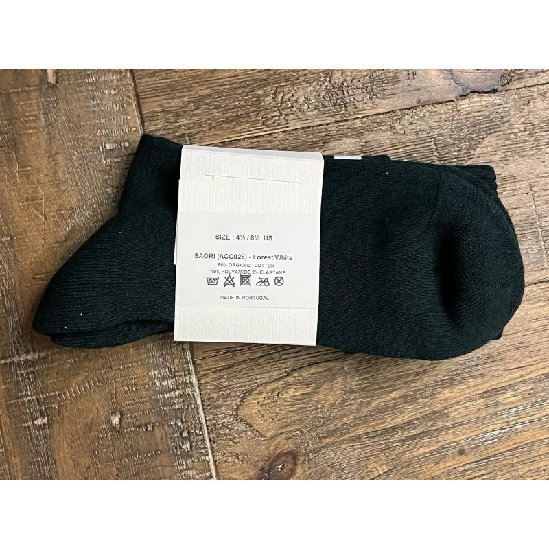 Sporty And Rich Serif Logo Socks Forest/White NEW