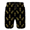 AIRMARK Mens Swim Trunks,Gold Pineapples on Black Background Bathing Suits