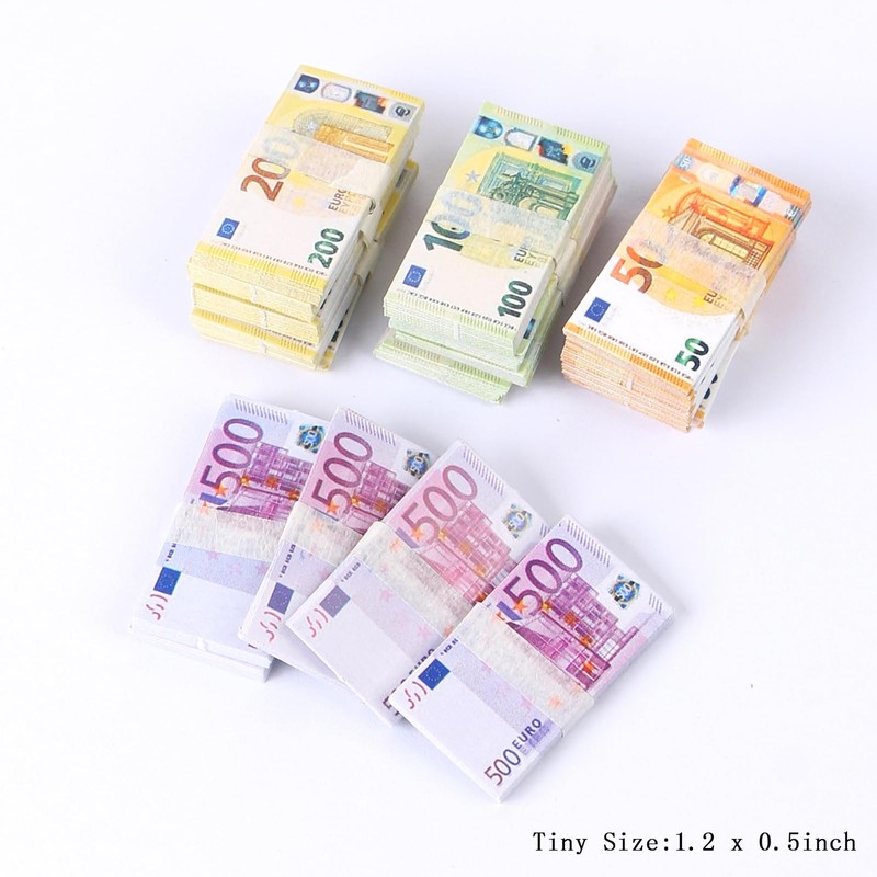 400 Pieces Dollhouse Miniatures Scene Model Mini Euros Play Prop