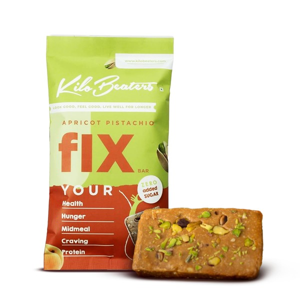 Kilobeaters Apricot Pistachio Fix Bar, Sugar Free Protein Bar, No